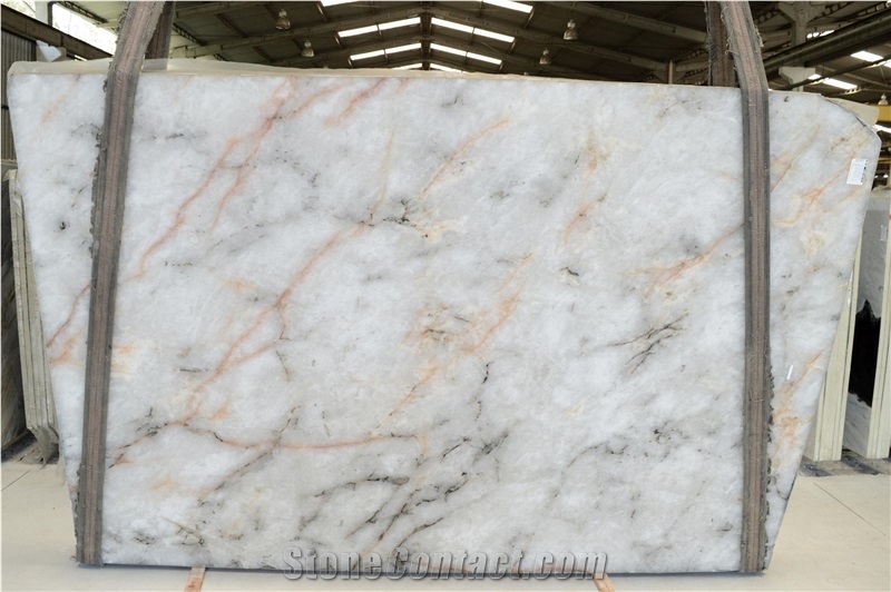 Muscovita Oro Quartzite Slabs, White Polished Moscovita Oro Quartzite Slabs