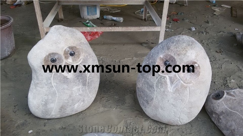 Animal Stone Sculpture/Stone Owl /China Handcarved Sculpture/Stone Carving/Granite Engraving