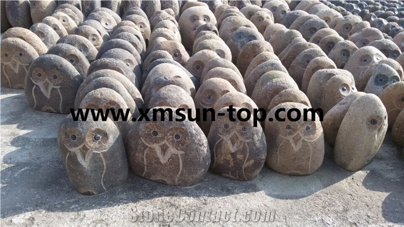 Animal Stone Sculpture/Stone Owl /China Handcarved Sculpture/Stone Carving/Granite Engraving