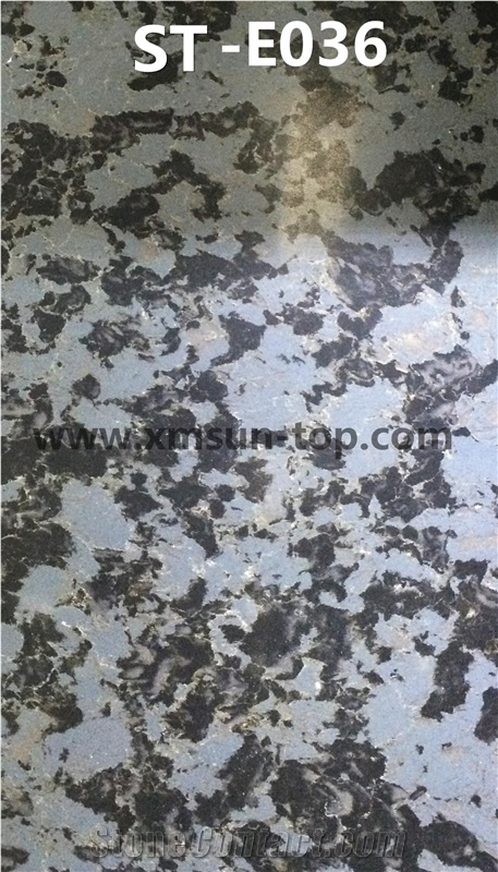 Black Blue Artificial Quartz Stone Slab &Tile/Engineered Stone Slab/Floor & Wall Tile/Wall Covering/Floor Covering/Polished Surface/Silestone