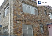 China Rust Slate Net Paste Paving/Random Slate Flagstone Mats/Rusty Slate Crazy Pavers/Rastic Irregular Slate Stone Flagmat/Cultural Stone Random Net Paste/Net Paste Slate Sets for Landscaping Paving
