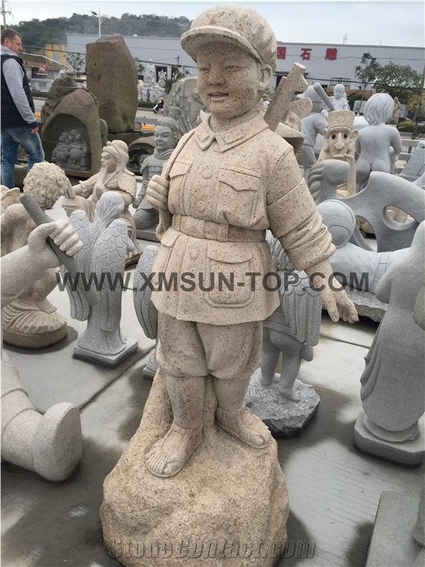 Human Sculptures/Garden Sculptures/China Handcavered Sculpture/ Statues/Landscape Sculpture/Yellow Granite Carving&Engraving/Soldier Sculptures/Exterior Decoration/Park Statues/Figure Sculptures