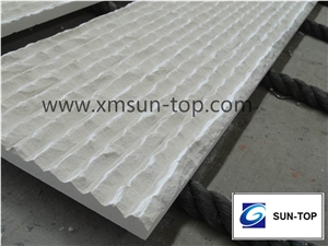 White Quartzite Peak Shape Cultured Stone/White Quartzite Wall Cladding Stone/ Stacked Stone Veneer/ White Quartzite Stacked Stone Peak Shape/White Peak Stone Culture Ledge Stone Wall Cladding