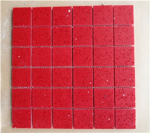 Sparkle Engineered Quartz Stone Mosaic Tiles