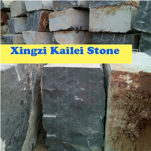 Dark Gray Slate Blocks from China, China Grey Slate
