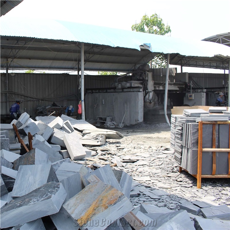 Dark Gray Slate Blocks from China, China Grey Slate