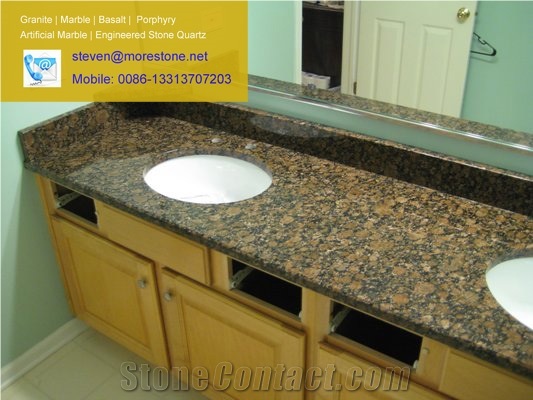 China Green Granite Bath Countertop for Hotel Double Tree
