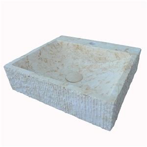 Natural Marble Vessel Sink, Galala Beige Marble Sinks & Basins