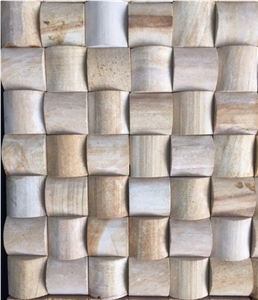 Shree Crystal Cosmic Beige Marble Basketweave Mosaic