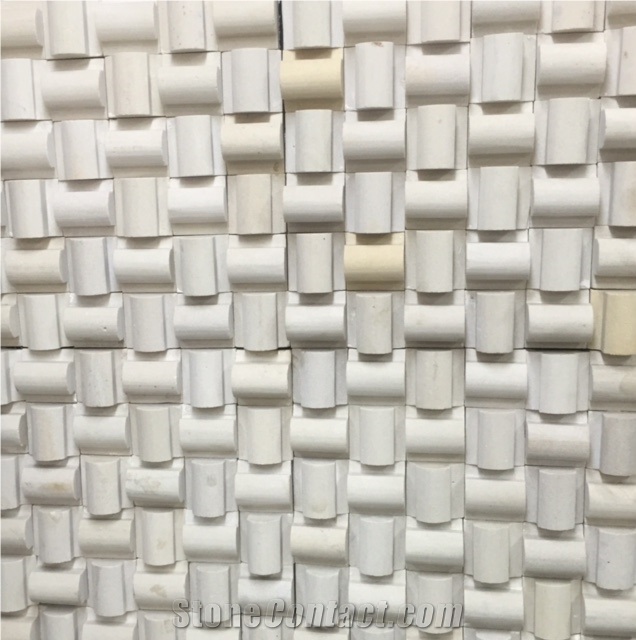 Shree Crystal Cosmic Beige Marble Basketweave Mosaic