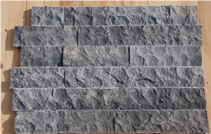 Dark Silver, Dark Blue, Dark Grey Travertine Split Face Mosaic, Titanium Travertine Wall Mosaic