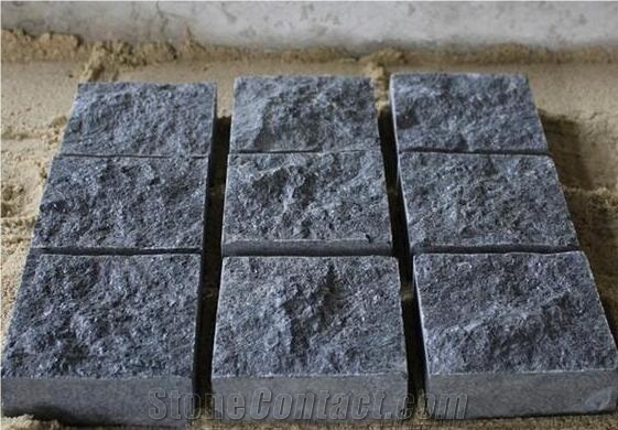G654 Grey Granite Cobble Stone, Padang Dark Paving Stone
