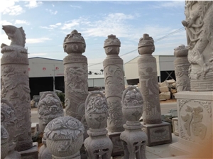 Garden Sculptured Roman Columns, Outdoor Architectural Columns, Exterior Landscaping Stones Column Tops & Bases