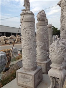 Garden Sculptured Roman Columns, Outdoor Architectural Columns, Exterior Landscaping Stones Column Tops & Bases