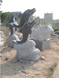 Granite Landscape Cute Animal Sculpture, Natural Stone Handcarved Garden Decoration Statues