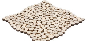 Light Round Travertine Mosaic