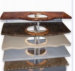 Multicolor Marble Bathroom Countertop, Vanity Top Sink
