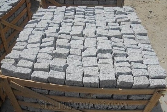 Natural Grey Granite G603 Cube Stone/Cobble/Paving Stone from China