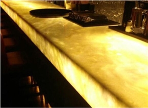 Natural Stone Backlit Polished Honey Onyx Kitchen Countertop