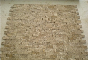 Noce Travertine Split Face Mosaic, Brown, Chocolate Travertine Noce Travertine Split Face Mosaic, Brown, Chocolate Travertine