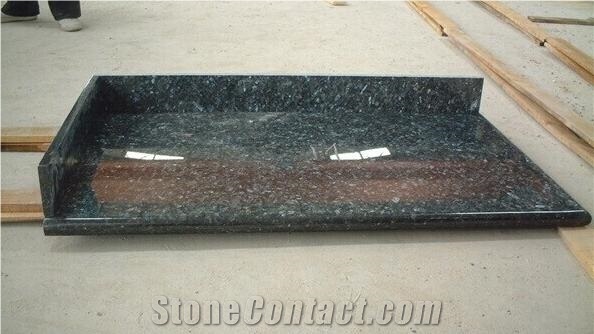 Norway Emerald Pearl Granite Countertop, Kitchen Top Green Color
