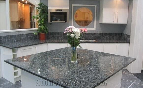 Norway Emerald Pearl Granite Countertop, Kitchen Top Green Color