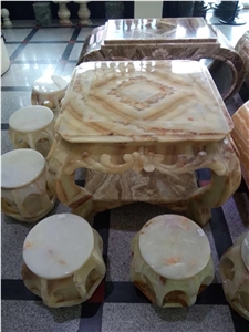 Onyx Stone Table & Chairs, Table Sets