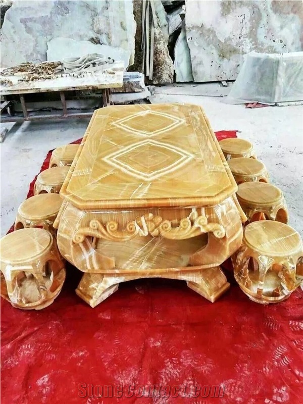 Onyx Stone Table & Chairs, Table Sets