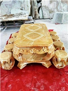 Onyx Stone Table & Chairs, Table Sets