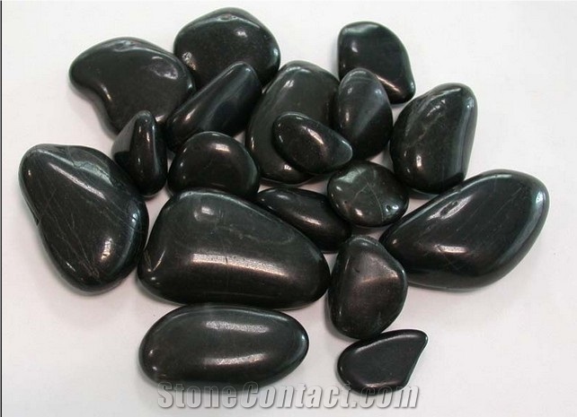 Polished Pebble Stone, Black River Stone, Natural Stone