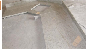 Prefab Kashmir White Kitchen Granite Countertops with Laminated Bullnose