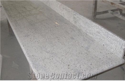 Prefab Kashmir White Kitchen Granite Countertops with Laminated Bullnose