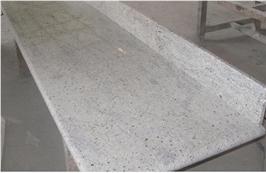 Prefab Kashmir White Kitchen Granite Countertops with Laminated Bullnose