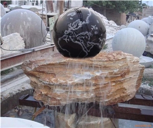 Shanxi Black Granite Rolling Fountain Ball