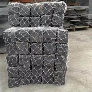 China Black Basalt, Black G684, Black Pearl, Fuding Black, Black Basalt Stone, Brick Paving Tile on Mesh, Mesh Paver,Cobble Stone, Cube Stone, Paving Sets, Floor Covering, Courtyard Paver, Step Paveme