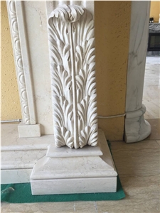 Galala Beige Marble Fireplace, Beige Fireplace, Mantel, Firehearth