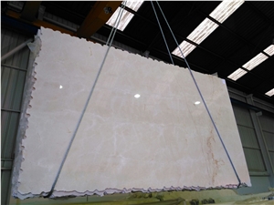 Crema Marfil Slabs Standard, beige polished marble covering tiles, flooring tiles 
