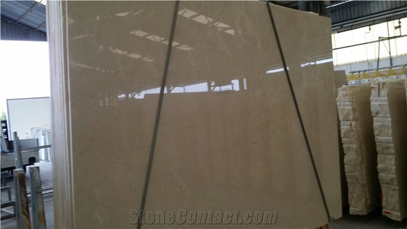 Crema Marfil Slabs Standard, beige polished marble covering tiles, flooring tiles 