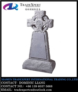 Black Granite Cross Tombstones, Engraved Monument