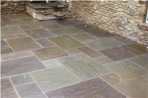 Otley Sandstone Pattern Terrace Floors, Beige Sandstone Floor Covering