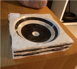 Washbasin Limestone Montenegro Bicolor
