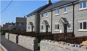 Blue Lias Limestone Masonry Site at Priddy, Grey Limestone Building Stone, Walling Tiles