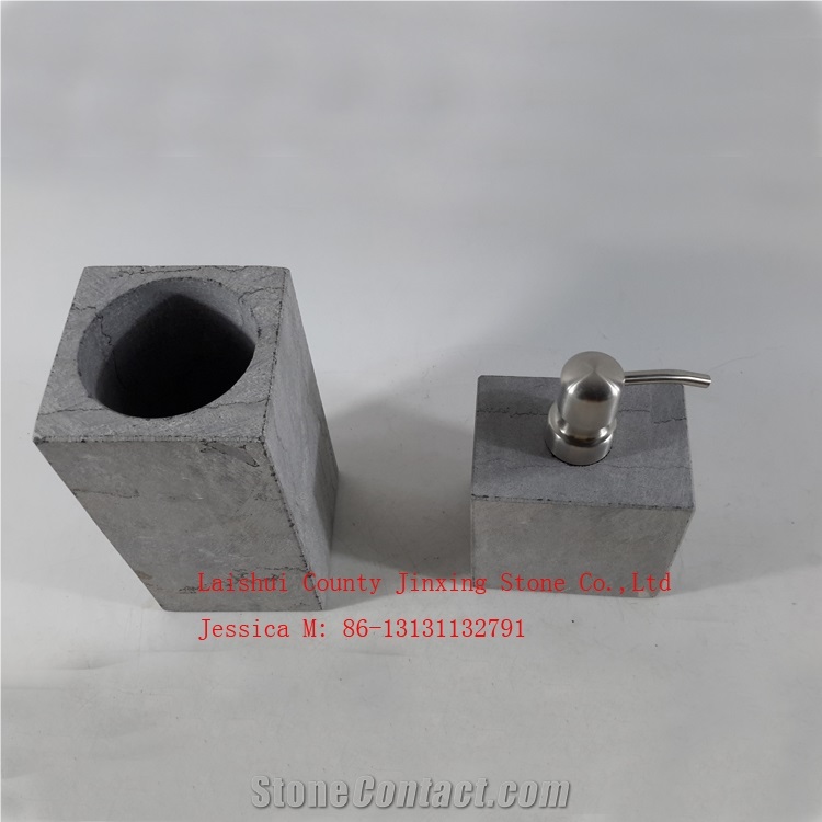 China Grey Marble Toilet Brush Holder Bath Accessories