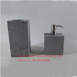 China Grey Marble Toilet Brush Holder Bath Accessories