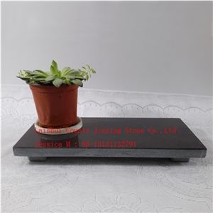 Granite Tray with Feet/Granite Tray with Stand/Power Of Black Granite Minimalist Tray, Cheese Snack Granite Serving Tray, Jewelry Trendy Tray, Coffee Table Black Tray, Artsy Granite Board