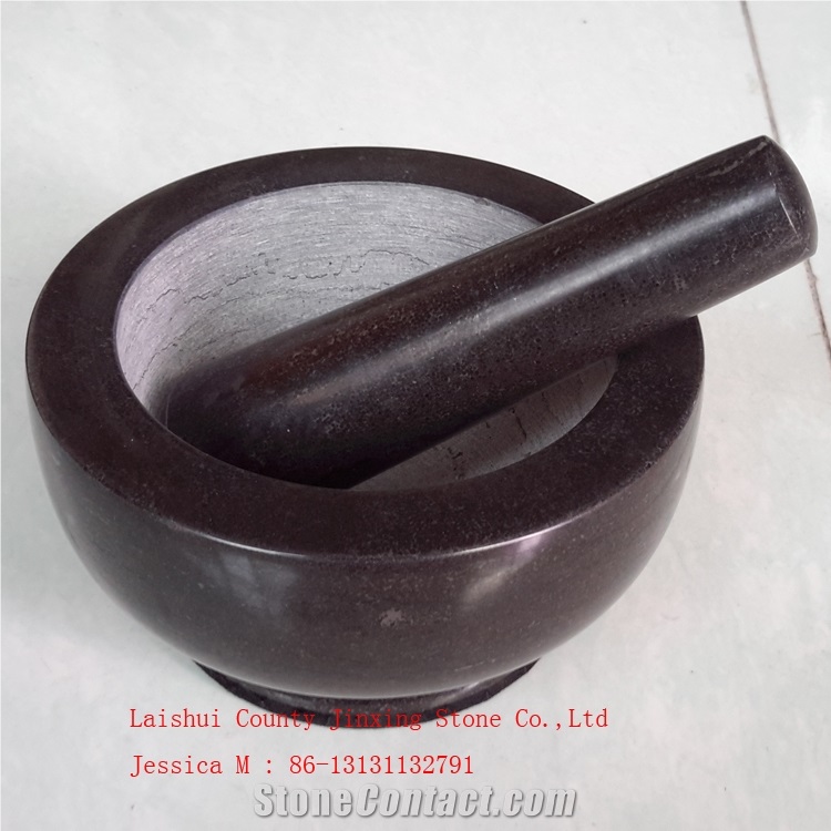 Herb and Spice Tools /Black Marble Mortar and Pestle /Stone Mortar with Pestle Set