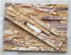 Hhsc4-002 on Sale China Wooden Sandstone Cultured Stone/Wall Cladding/Stacked Stone Wall Panel/Manufactured Stone Veneer
