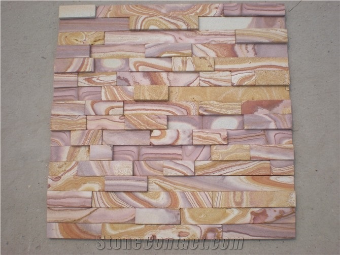 Hhsc4-002 on Sale China Wooden Sandstone Cultured Stone/Wall Cladding/Stacked Stone Wall Panel/Manufactured Stone Veneer