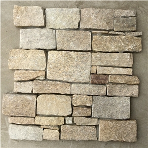 Smc-Cc158 P014 Yellow Slate Well Sale Cement Wall Panels/ Stone Veneer Cladding/Stacked Cement Stone