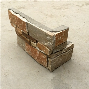 Smc-Cc158 P014 Yellow Slate Well Sale Cement Wall Panels/ Stone Veneer Cladding/Stacked Cement Stone
